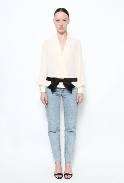 Christian Dior '90s Silk Bowtie Blouse - 2 Christian Dior '90s Silk Bowtie Blouse - 2