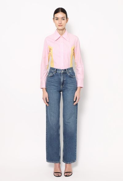 Céline Bicolor Pinstripe Cotton Shirt - 2