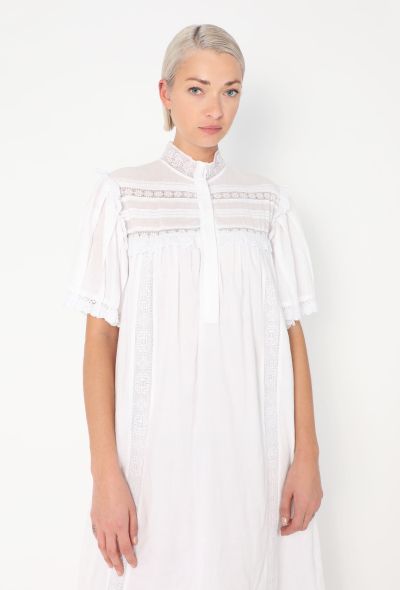 Handmade Cotton Lace Trim Dress - 1