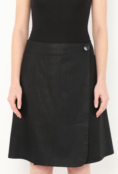 Céline Iridescent Linen Wrap Skirt - 1 Céline Iridescent Linen Wrap Skirt - 1