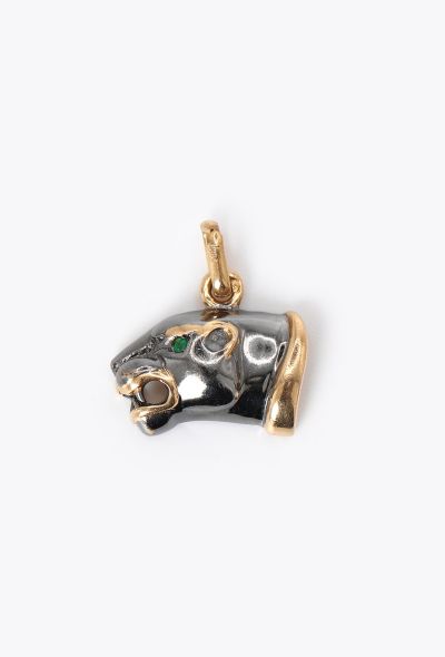 Vintage Fine Jewelry 18k Yellow Gold & Emerald Panther Pendant - 2 Vintage Fine Jewelry 18k Yellow Gold & Emerald Panther Pendant - 2