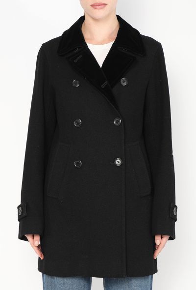 Louis Vuitton Velvet Trim Wool Peacoat - 1
