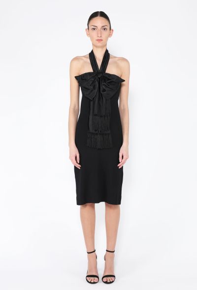 Dior 2008 Silk Tassel Bow Halter Dress - 2