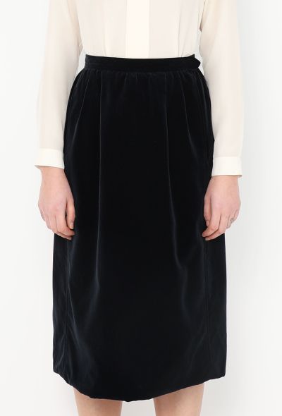 Saint Laurent Vintage Velvet A-Line Skirt - 2 Saint Laurent Vintage Velvet A-Line Skirt - 2