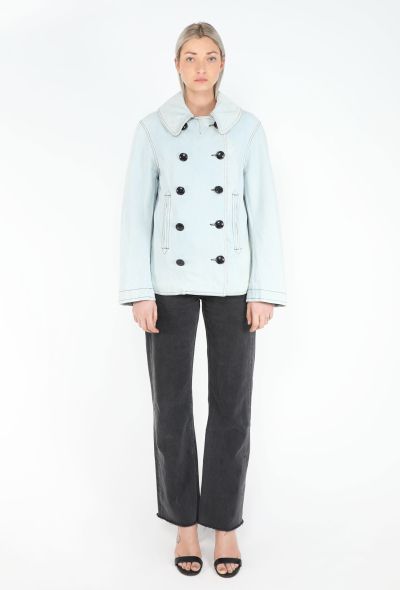 Balenciaga Washed Denim Peacoat - 1