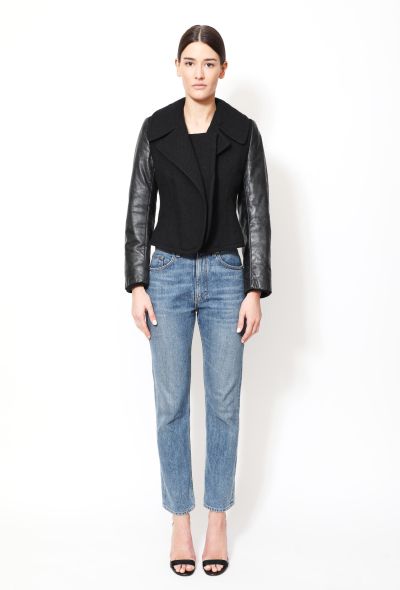 Balenciaga F/W 2002 Leather Sleeve Jacket - 1