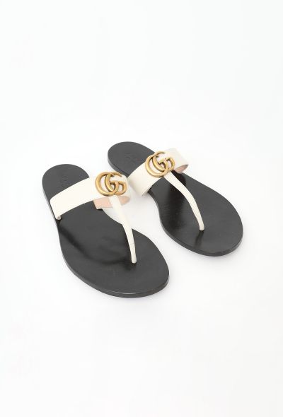 Gucci Leather 'GG' Thong Sandals - 1