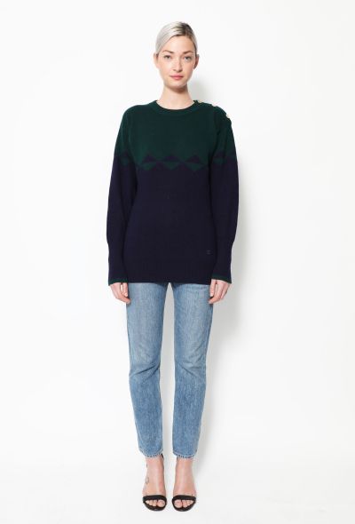                                         Bicolor 'CC' Cashmere Sweater-2