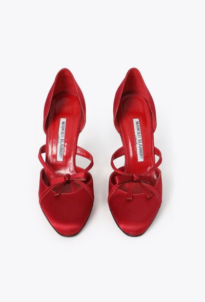Manolo Blahnik '90s Satin Bow Pumps - 2 Manolo Blahnik '90s Satin Bow Pumps - 2