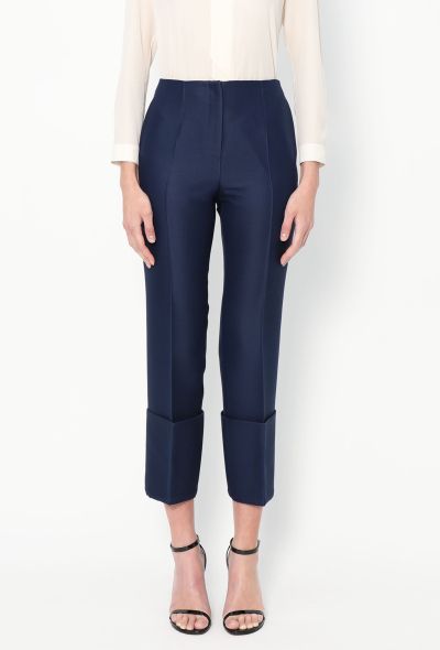 Céline Cuffed Silk Crêpe Trousers - 2 Céline Cuffed Silk Crêpe Trousers - 2