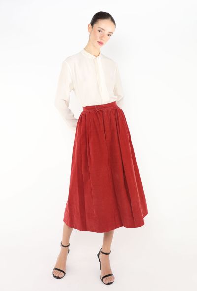 Saint Laurent 1975 Corduroy Gathered Skirt - 1