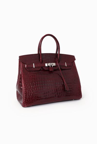 Hermès RARE 2011  Bordeaux Porosus Birkin 35 - 2