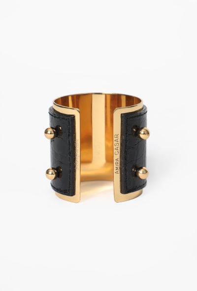Saint Laurent 2007 Alligator Embossed Cuff - 1