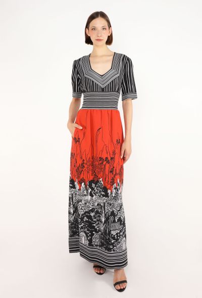 Lanvin Graphic Printed Maxi Dress, 1973 - 2