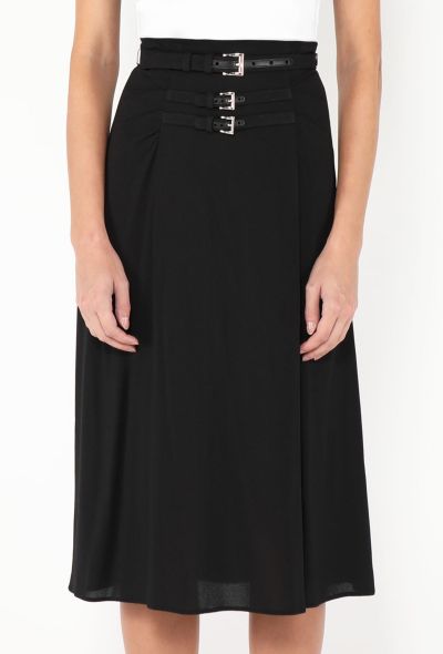 Prada 2024 Sablé Belted Midi Skirt - 2