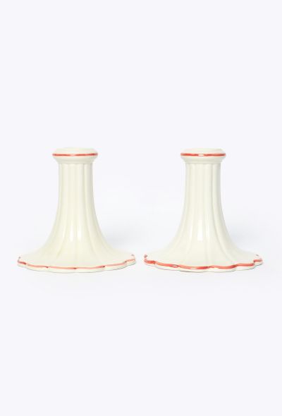 Dior '70s Earthenware Scalloped Candle Holder Set - 1
