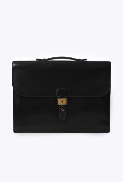 Hermès Vintage Black Box Quirus Briefcase - 1