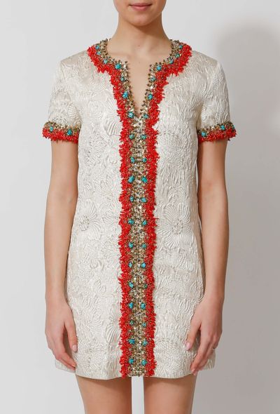                             Resort 2008 Coral Embroidered Dress - 1