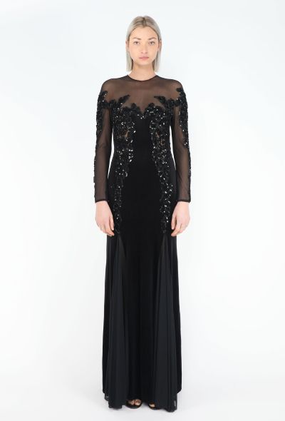 Azzaro STUNNING '70s Embellished Pistile Velvet Gown - 1