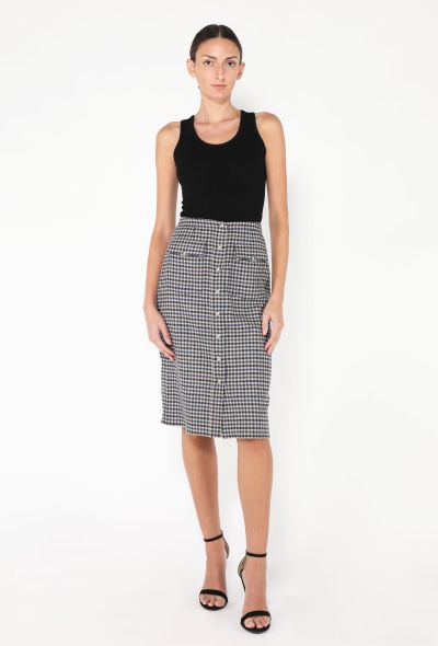 Prada 2024 Gingham Midi Skirt - 1