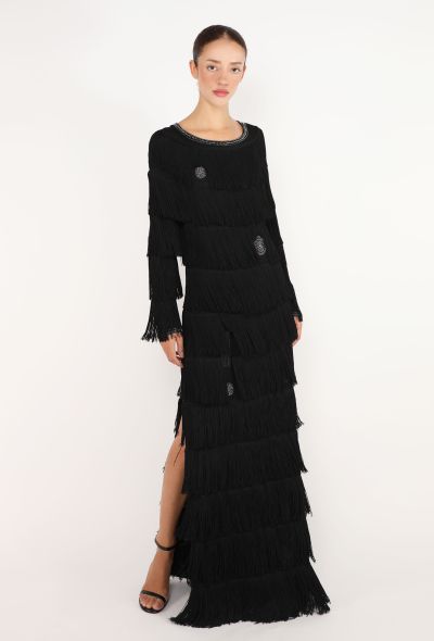 Louis Féraud Embellished Fringe Gown, 1980s - 2