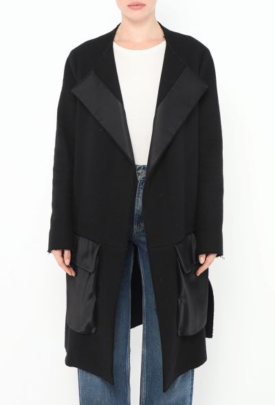 Céline 2014 Felted Charmeuse Pocket Coat - 2 Céline 2014 Felted Charmeuse Pocket Coat - 2