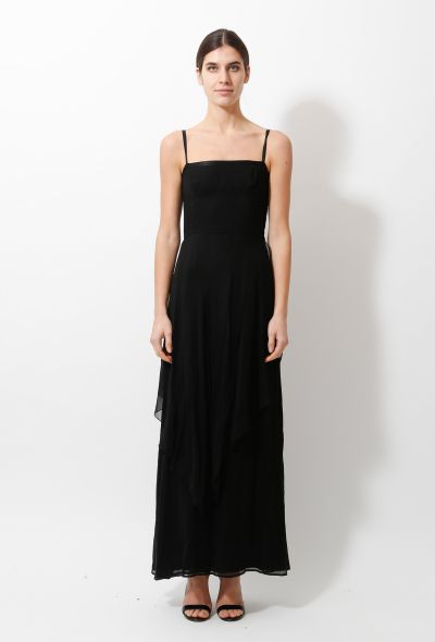                                         Haute Couture Black Chiffon Dress-1
