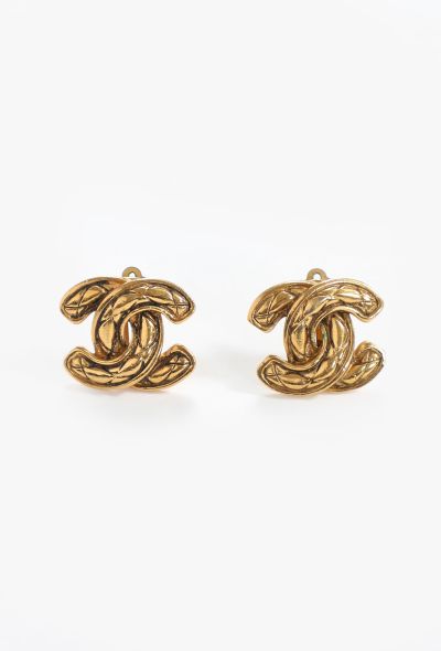 Chanel 'CC' Quilted Clip Earrings - 1