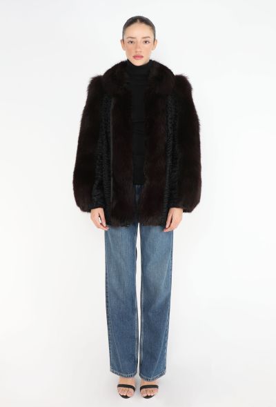 Astrakhan Fox Fur Trim Jacket - 2