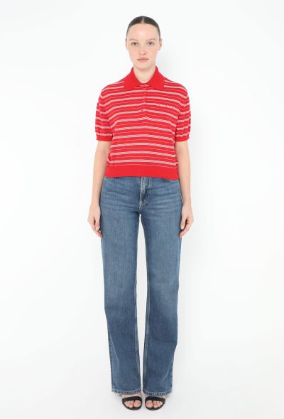 Miu Miu 2024 Striped Logo Knit Polo - 2