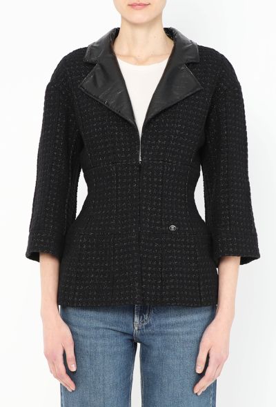 Chanel F/W 2014 Tweed Leather Trim Jacket - 1