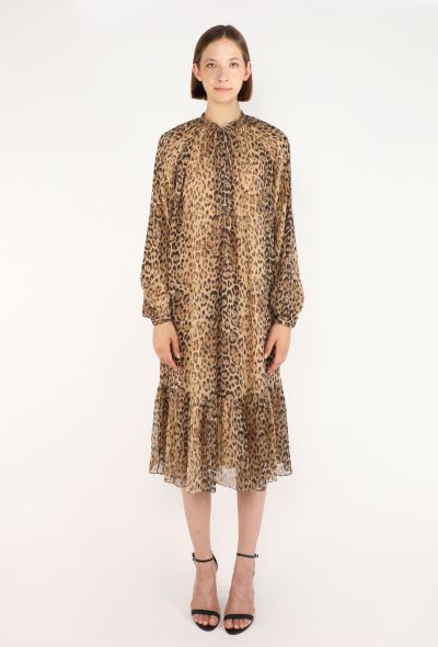 Céline Leopard Print Silk Lavallière Dress, 2020 - 2