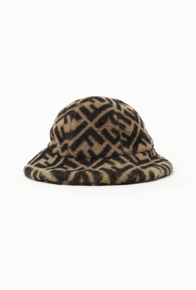 Fendi 2019 Monogram Shearling Bucket Hat - 2 Fendi 2019 Monogram Shearling Bucket Hat - 2