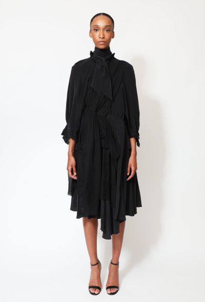                                         F/W 2018 Asymmetrical Silk Lavallière Dress-1