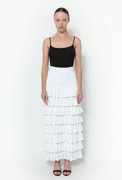 Alaïa Ruffled Crochet Maxi Skirt - 1