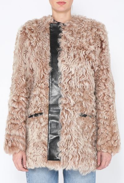 Balenciaga Shearling Leather Trim Coat - 1
