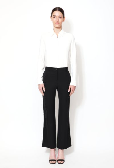 Chanel Tiered Side Stripe Wool Trousers - 1