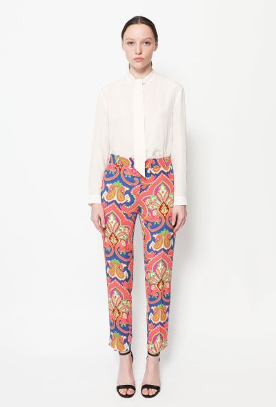                                         Baroque Paisley Silk Trousers-2