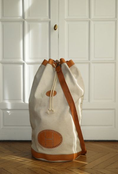 Hermès Vintage Toile & Vache Naturelle XL Matelot Bag - 2