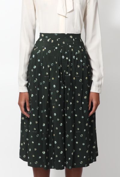                                         Vintage Printed Pleated Skirt-2