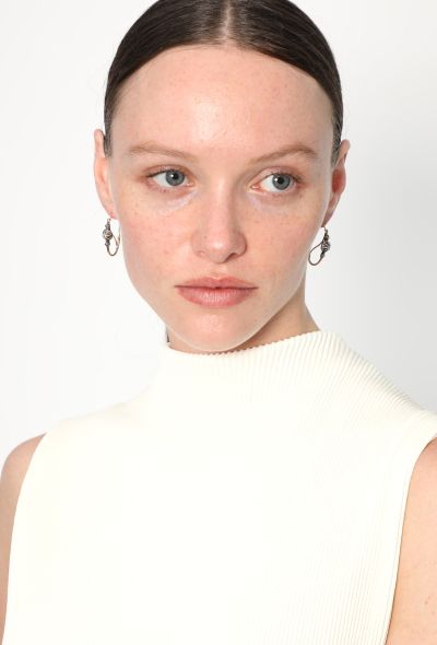 Vintage Fine Jewelry 18k Yellow Gold, Silver & Diamond Poissardes - 2 Vintage Fine Jewelry 18k Yellow Gold, Silver & Diamond Poissardes - 2