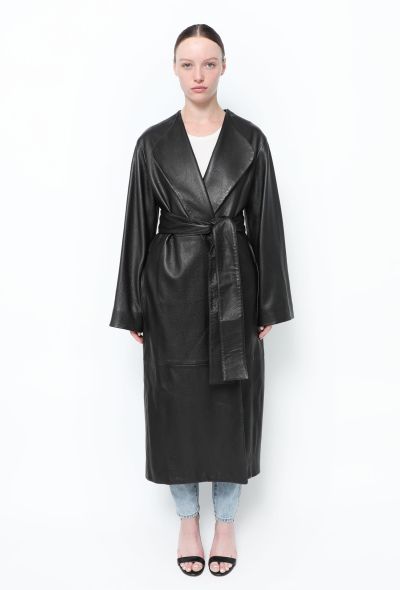                                         F/W 2015 Renstay Leather Belted Coat-1