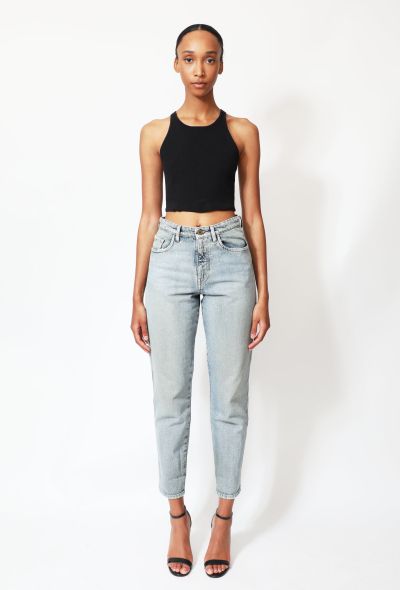                                         2019 Washed High-Waisted Jeans -1