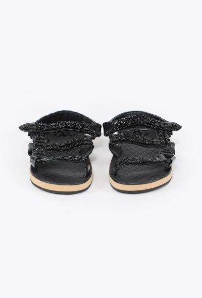 Chanel 2022 Chainlink Lambskin 'CC' Sandals - 2