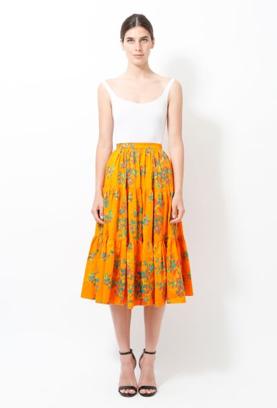 Saint Laurent '70s Floral Cotton Peasant Skirt - 1