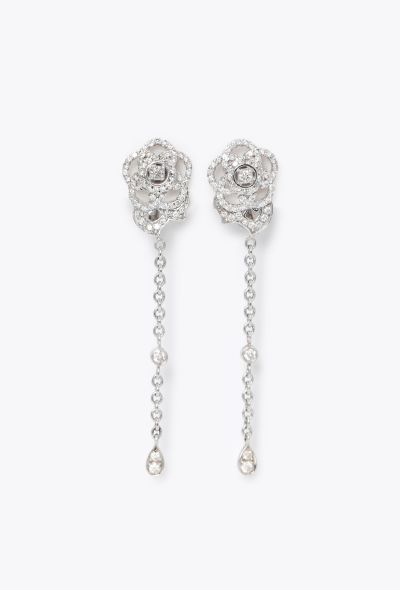 Chanel Sublime 18k White Gold & Diamond Camellia Earrings - 1 Chanel Sublime 18k White Gold & Diamond Camellia Earrings - 1