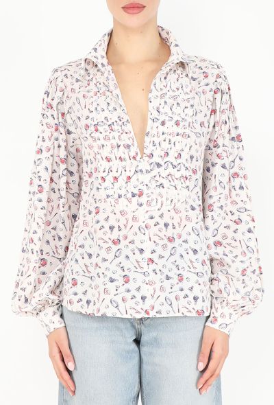 Chanel Badminton Printed Silk Blouse - 2