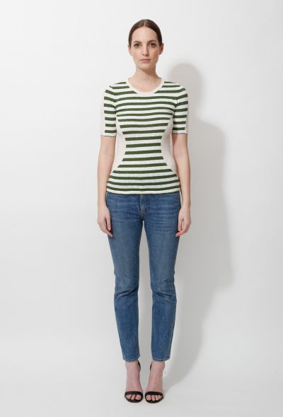                                         Striped Knit Tee Shirt -2