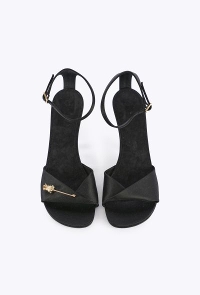 Loro Piana Olympia Pin Satin Sandals, 2023 - 2
