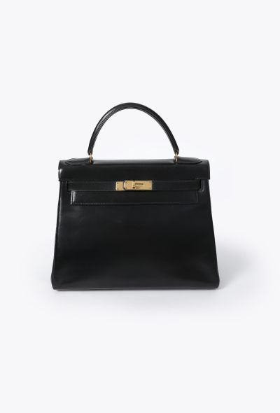 Hermès Exquisite Vintage Black Box Kelly Retourné 28 - 1